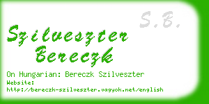 szilveszter bereczk business card